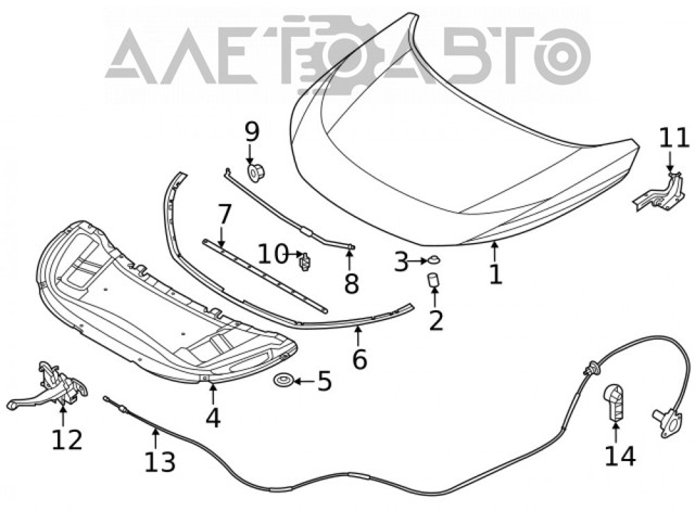 Gozno da capota direito Nissan/Infiniti 654006RA0A preço, a partir de 69,03 USD