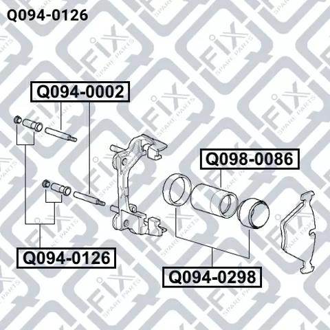 Kit de reparação de suporte do freio dianteiro Q0940126 Q-fix