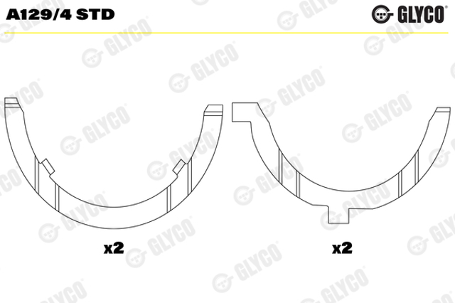 Semianel de suporte (de carreira) de cambota, STD, kit Glyco A1294STD preço, a partir de 20,64 USD