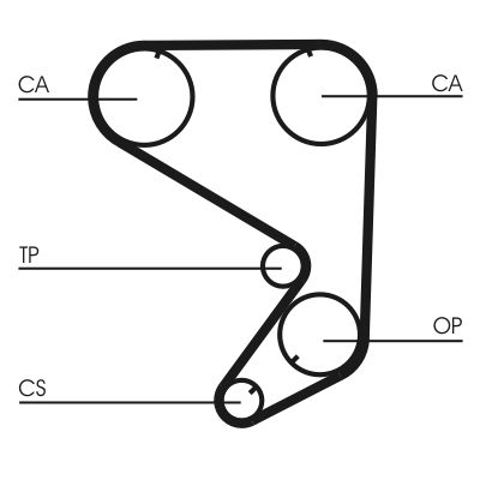 Correia do mecanismo de distribuição de gás Continental/Siemens CT652