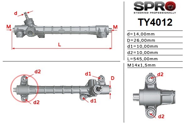 TY112 MSG Cremalheira da direção