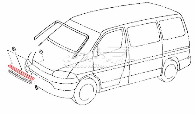 Moldura da capota para Toyota Hiace IV H1, H2