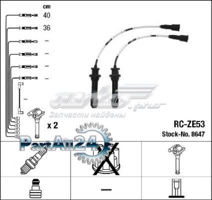RCZE53 NGK Fios de alta voltagem, kit
