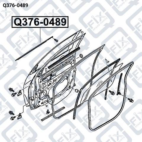 Q3760489 Q-fix Moldura de vidro deslizante da porta dianteira esquerda