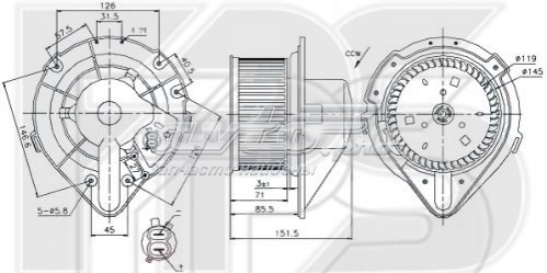Motor de ventilador de forno (de aquecedor de salão) FP12W0193 FPS