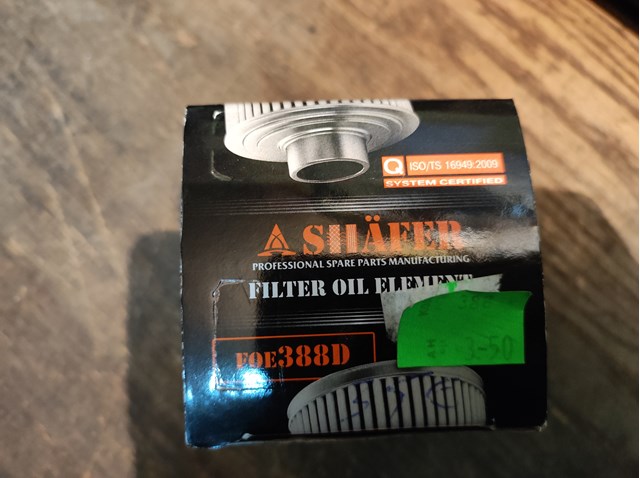 Filtro de óleo Shafer FOE388D