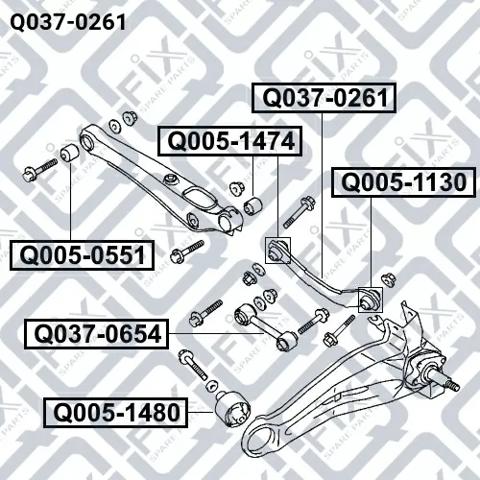 Braço oscilante superior esquerdo/direito de suspensão traseira Q0370261 Q-fix