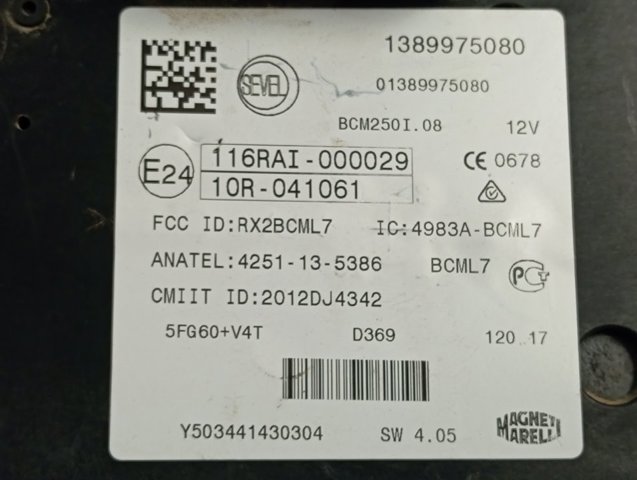 Unidade de conforto Peugeot/Citroen 1389975080