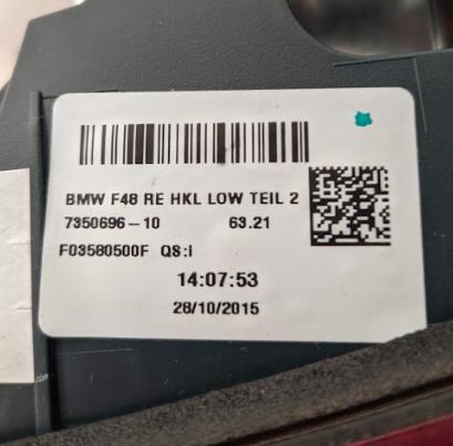 7350696 BMW Lanterna traseira direita interna