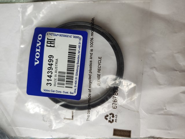 Anel de vedação (vedante) de cano derivado de intercooler 31439499 Volvo