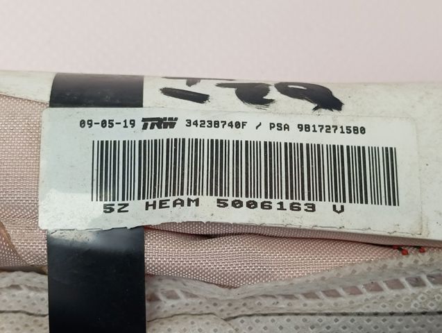 9817271580 Peugeot/Citroen Cinto de segurança (AIRBAG) de estore lateral esquerdo